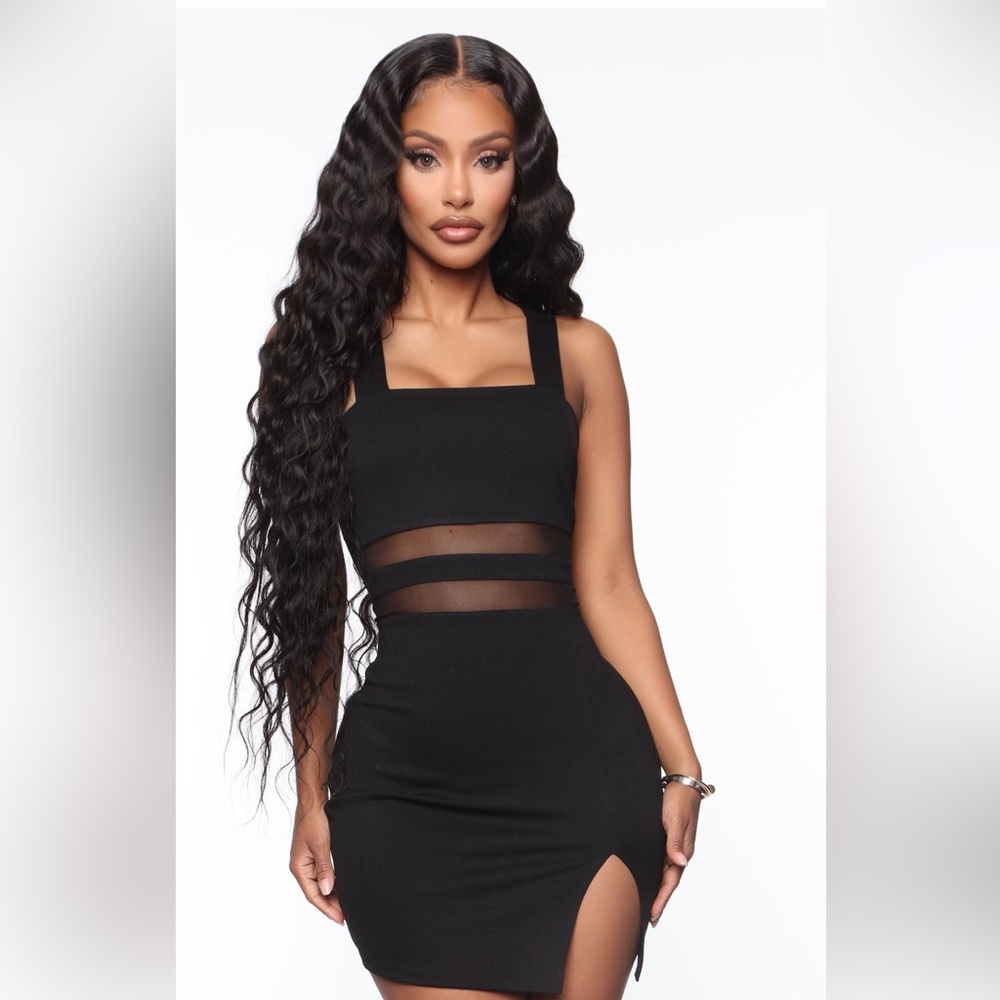 Fashion Nova Black Mesh Cutout Mini Dress